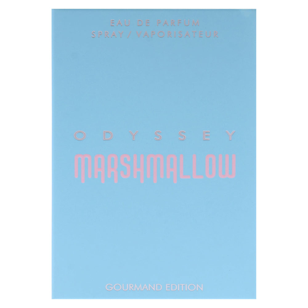 Sterling Parfums Odyssey Marshmallow Gourmand Edition notes visual emphasizes vanilla and marshmallow warmth.