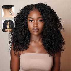 Sterly V Part Wig closeup shows no-lace seamless scalp look