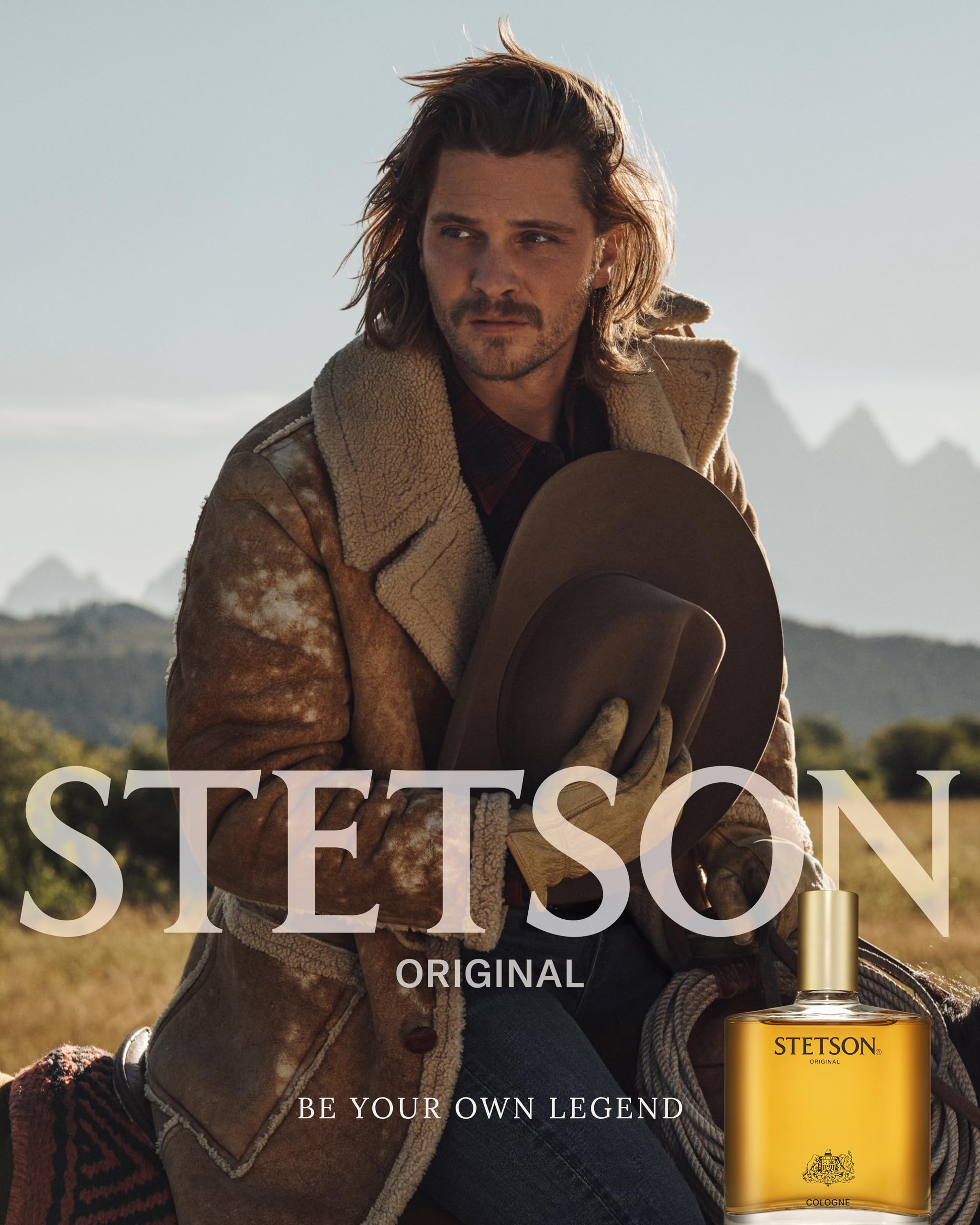 Stetson Original bottle side angle highlighting the classic masculine silhouette.