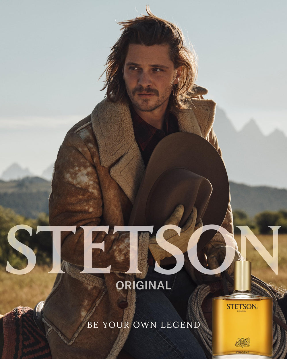 Stetson Original bottle side angle highlighting the classic masculine silhouette.