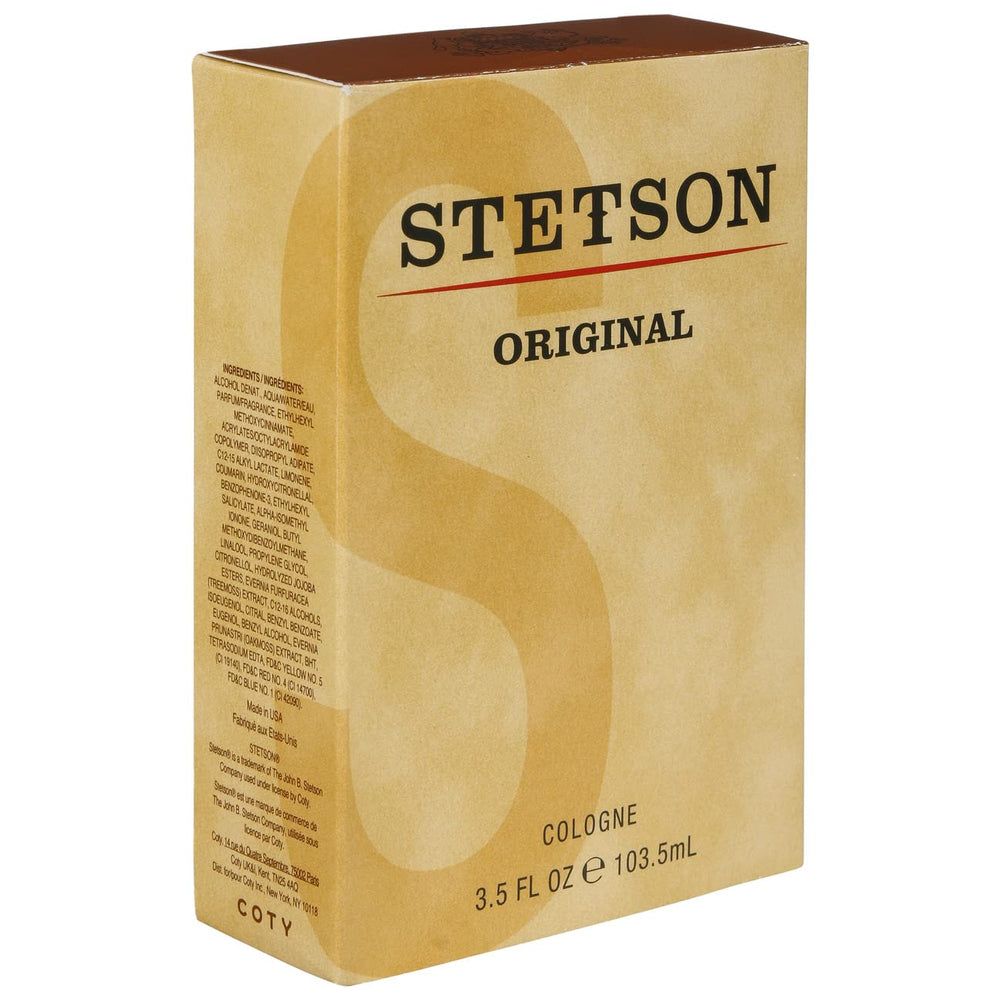Stetson Original Cologne packaging box shown for gifting or presentation.