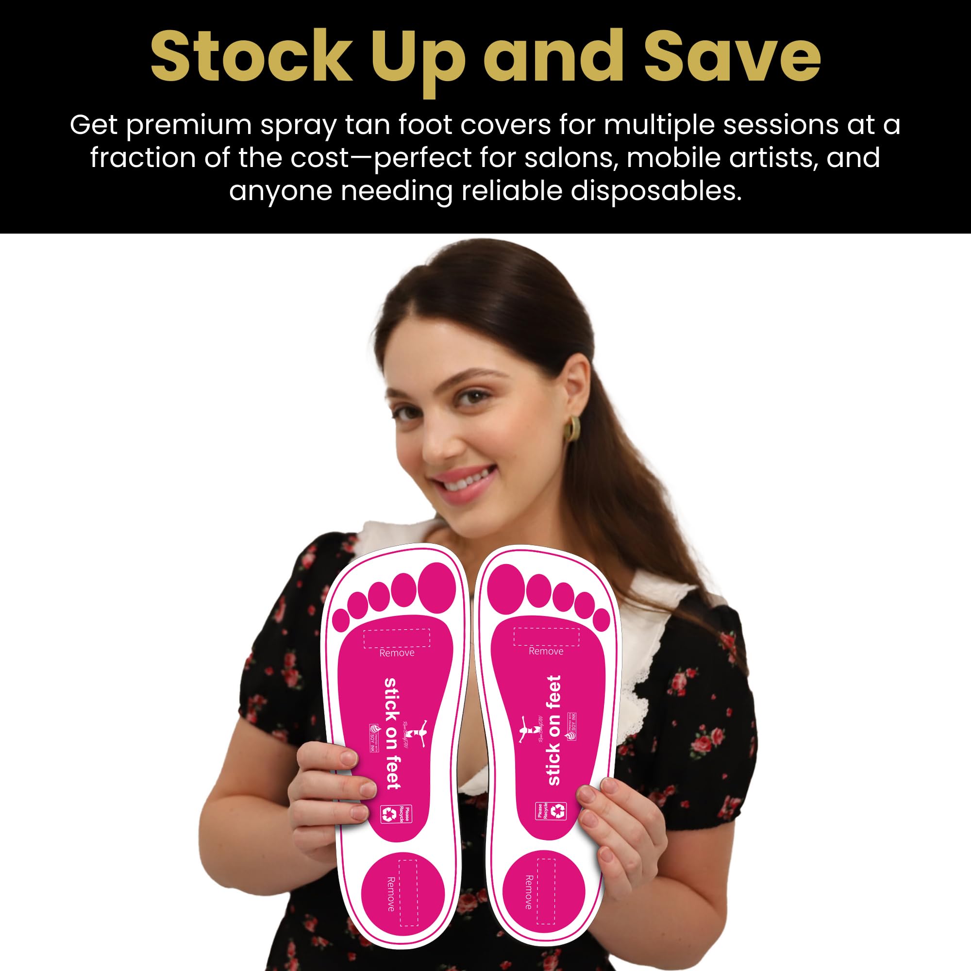 STICKONFEET value pack 60 pairs supports multiple sessions.