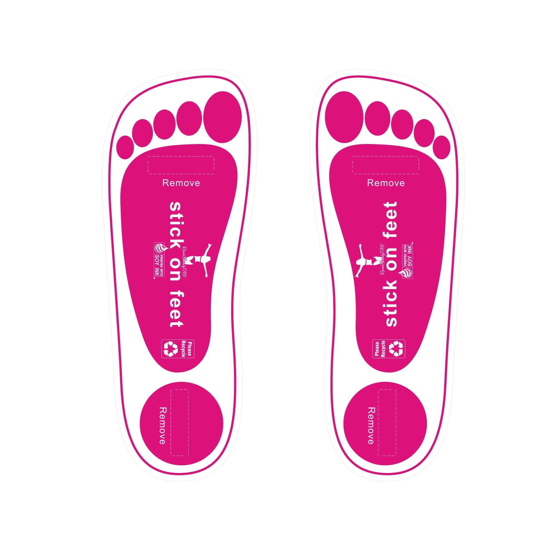 STICKONFEET Premium Feet Pads packaging showing hygienic disposal solution for spray tanning sessions.