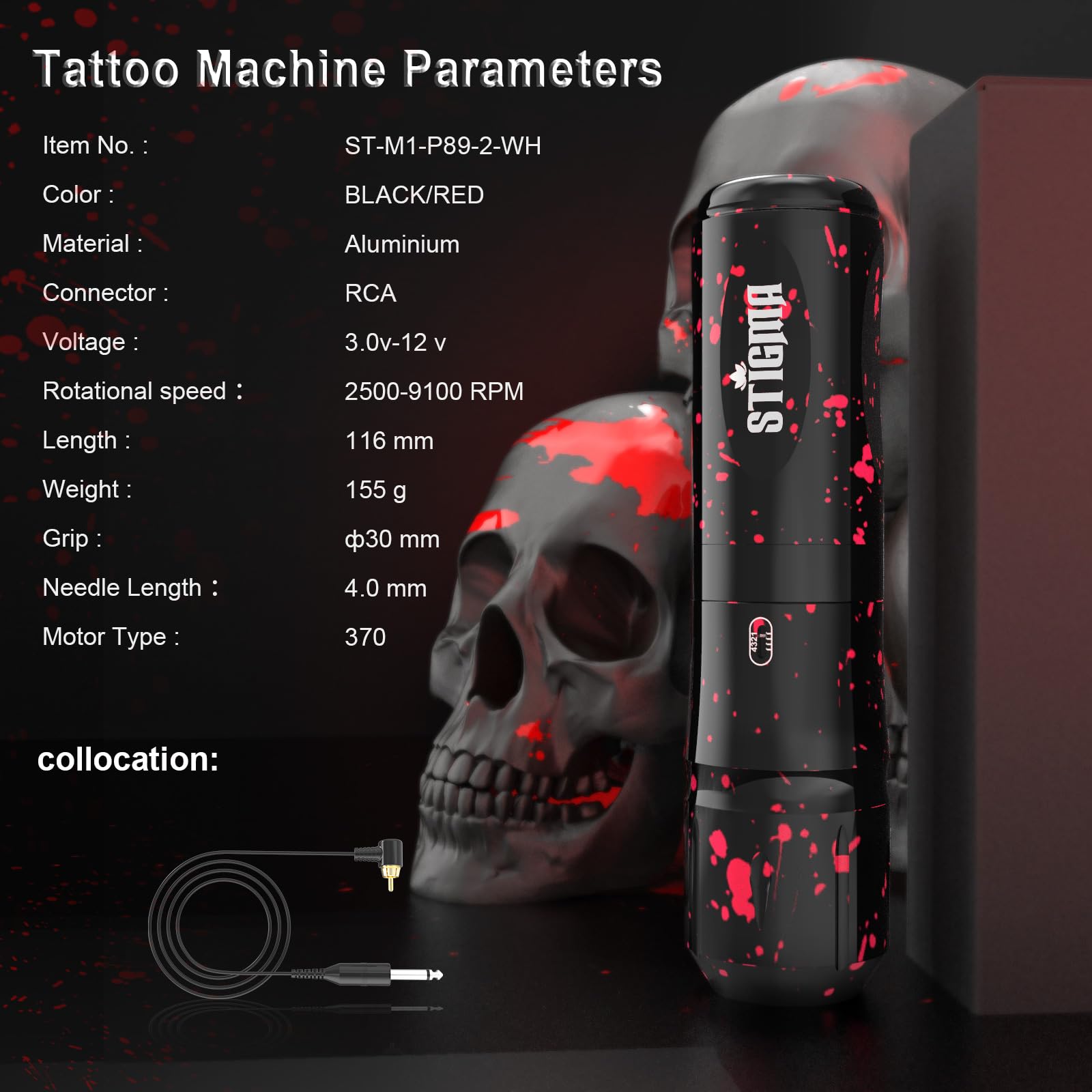 STIGMA pro tattoo machine pen in action demonstrates smooth shading and outlining potential.