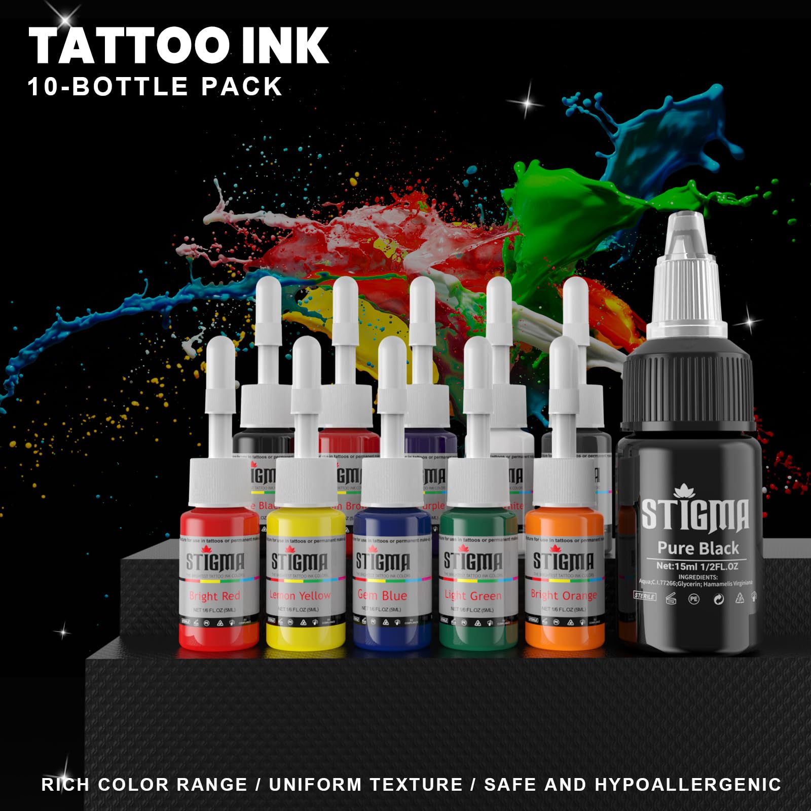 STIGMA wireless tattoo gun kit transfer paper and practice skin ready for practice sessions.