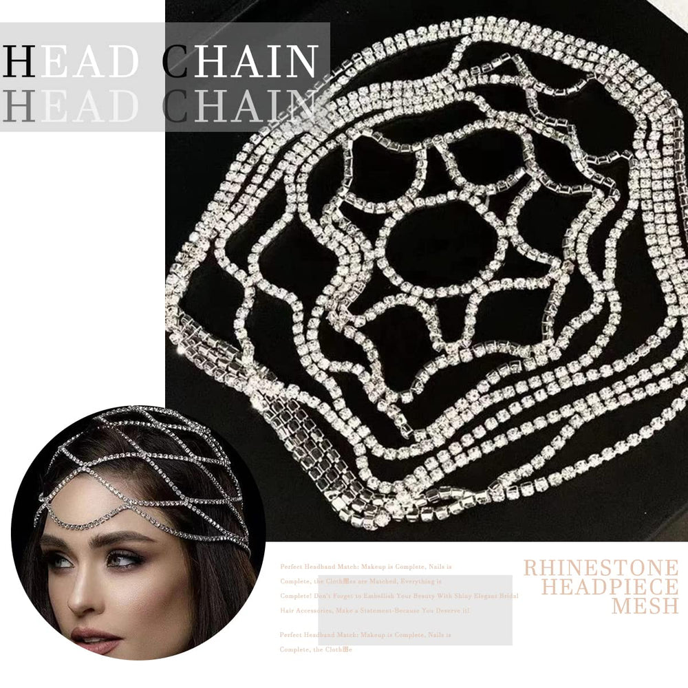 StoneFans bridal headchain silver, ideal for weddings and proms