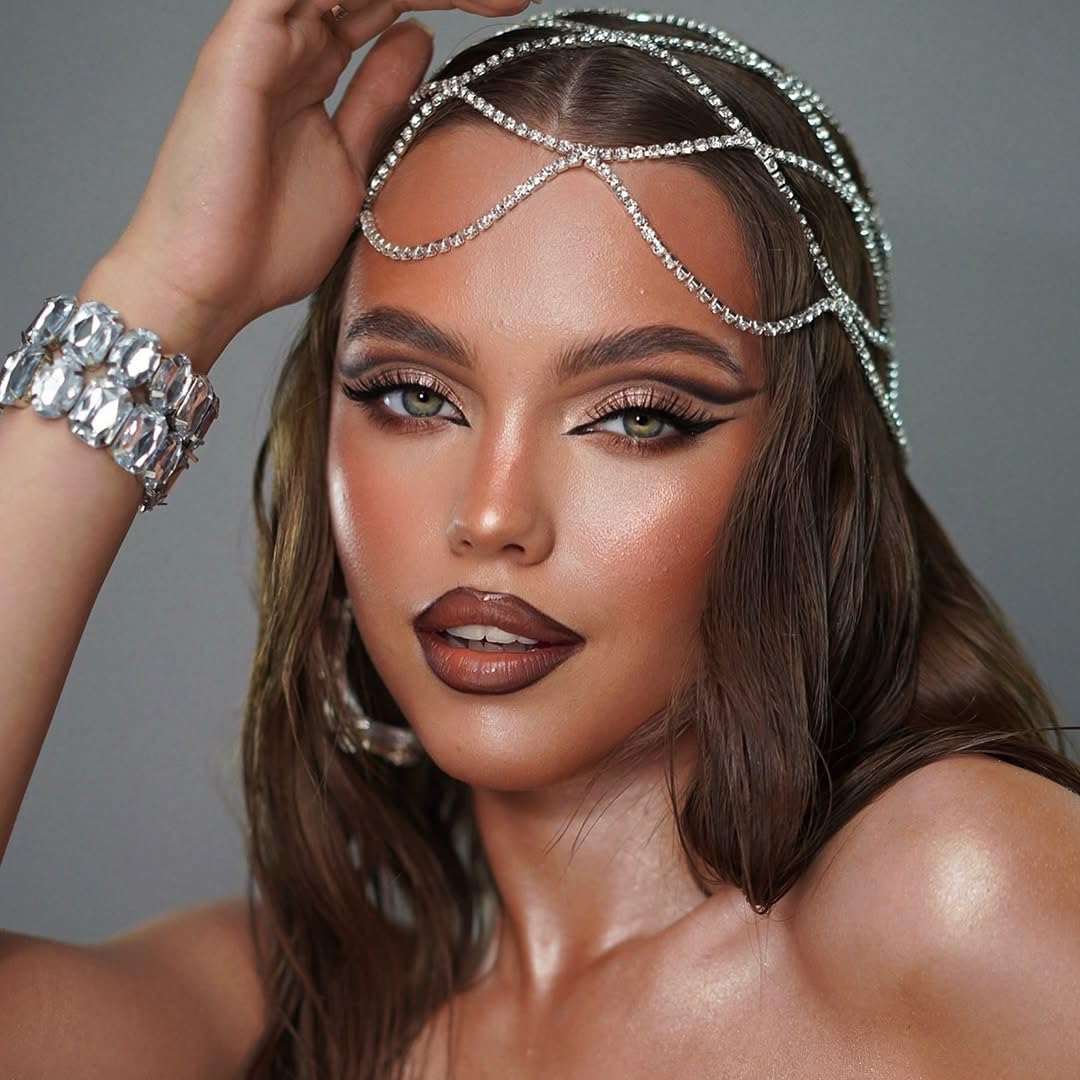 StoneFans roaring 20s crystal headchain silver, ideal for Gatsby-themed parties