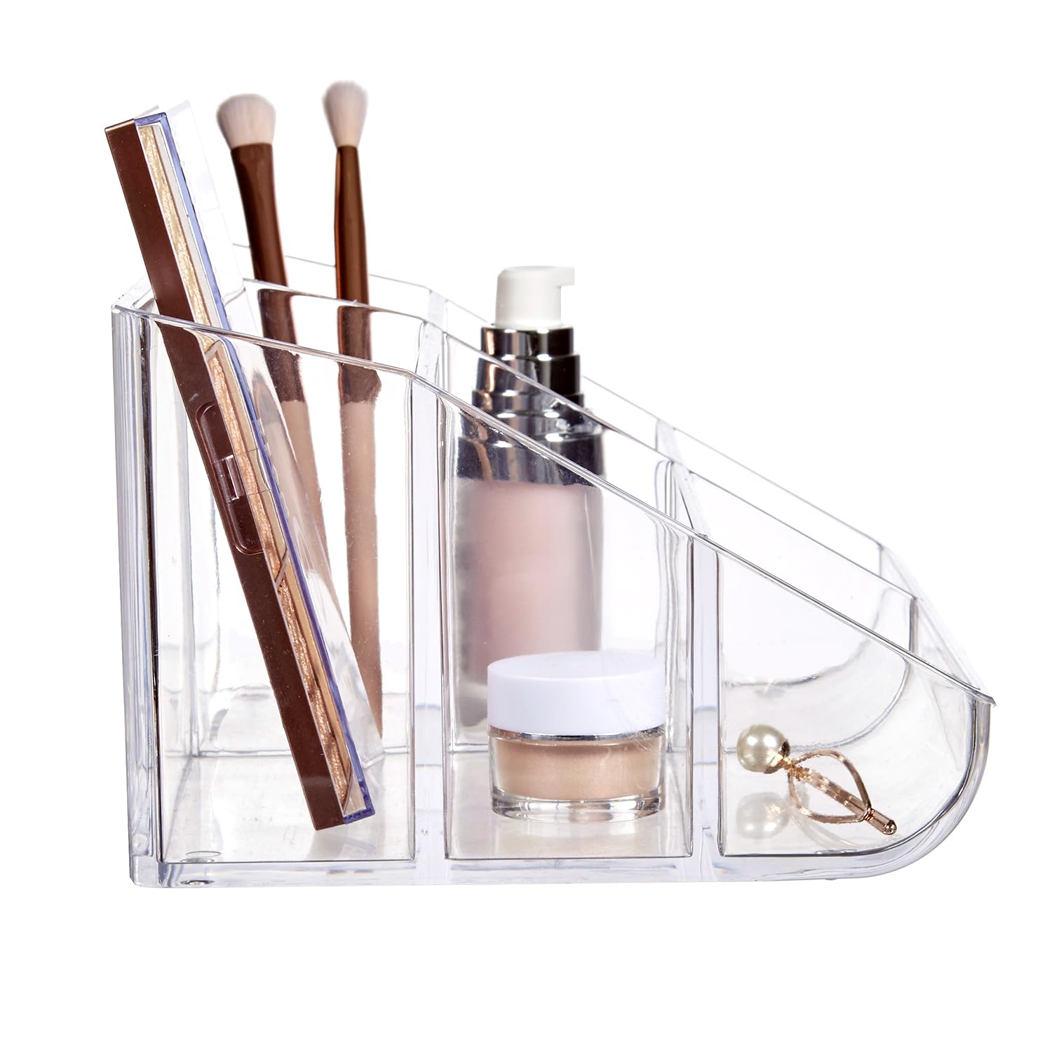 STORi compact vanity organizer with a small footprint fits narrow dresser spaces.