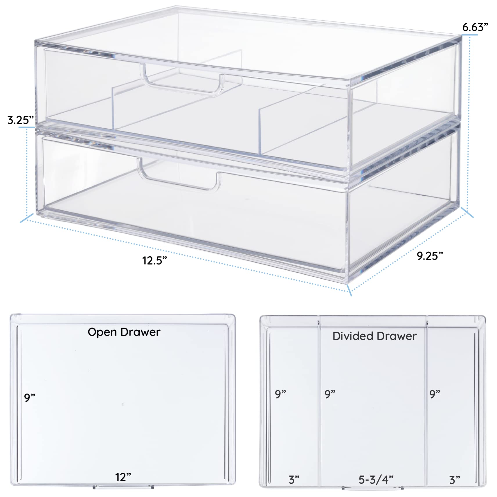 STORi STAX transparent plastic for fast item visibility