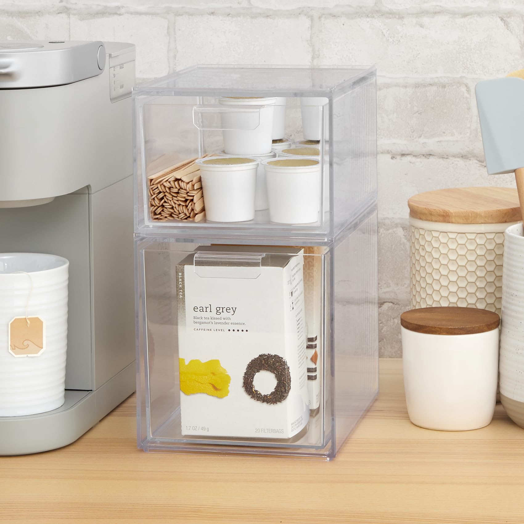 STORi Audrey clear bin kitchen utensils staging keeps every tool reachable and visible.
