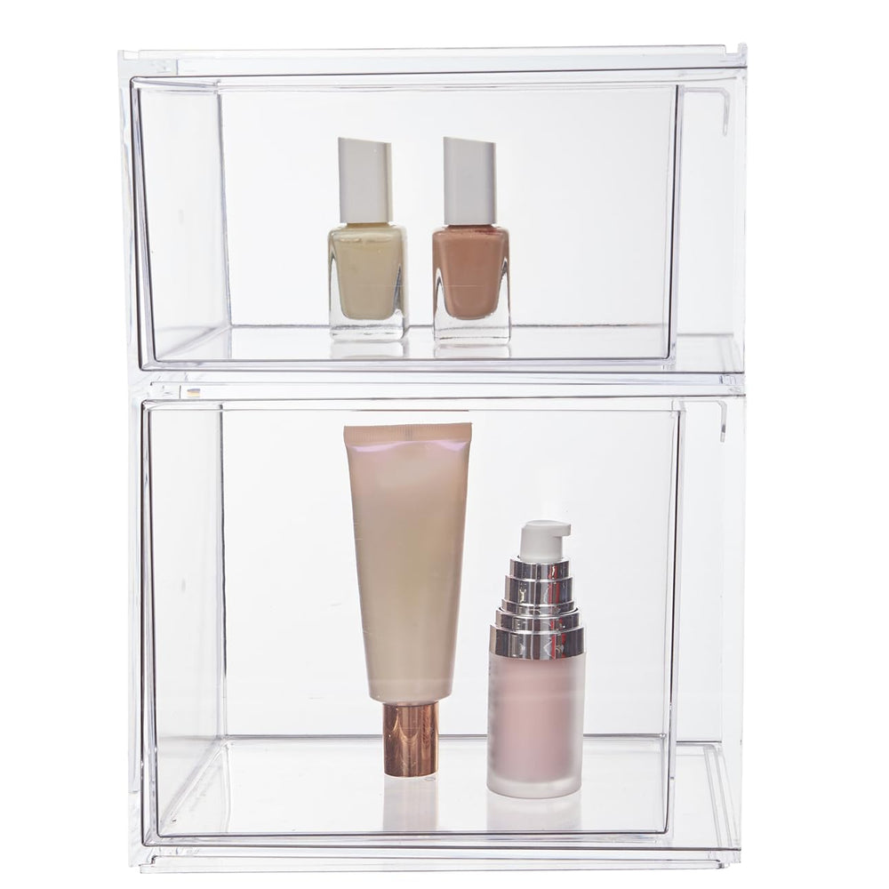 STORi Audrey clear bin multipurpose layout adapts to spaces and expands storage as-needed.