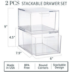 STORi Audrey drawer with makeup arranged for easy daily routine.