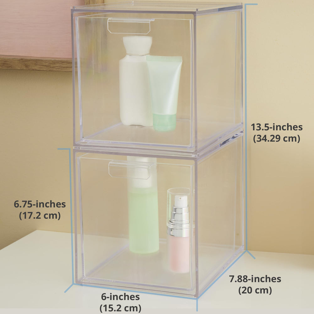 STORi Audrey stackable bin clear-drawer-open reveals contents at a glance