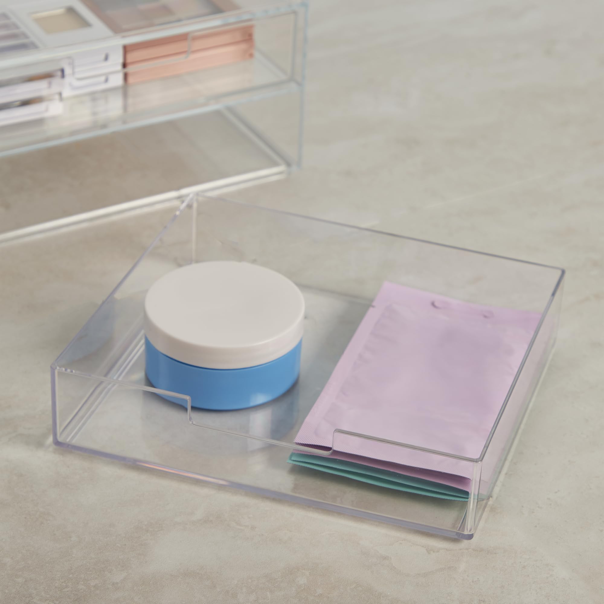 STORi Chloe cosmetics organization ready keeps beauty essentials neatly stored.