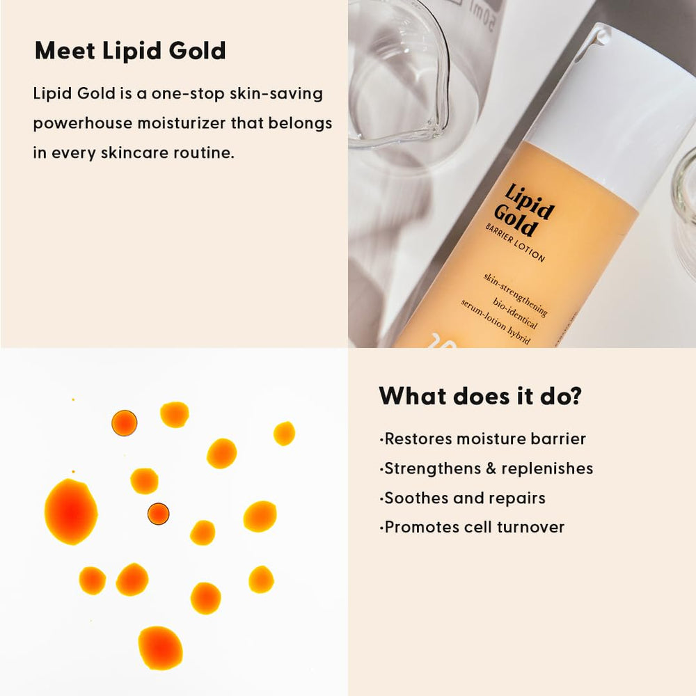 Stratia Lipid Gold bottle cap focus for easy, controlled application.