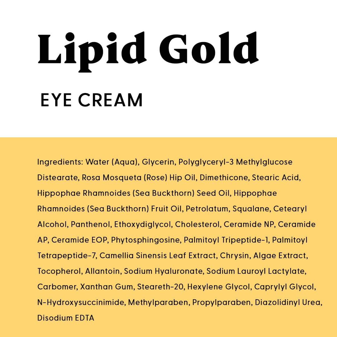 Stratia Lipid Gold Eye Cream application scene depicting gentle under-eye use.