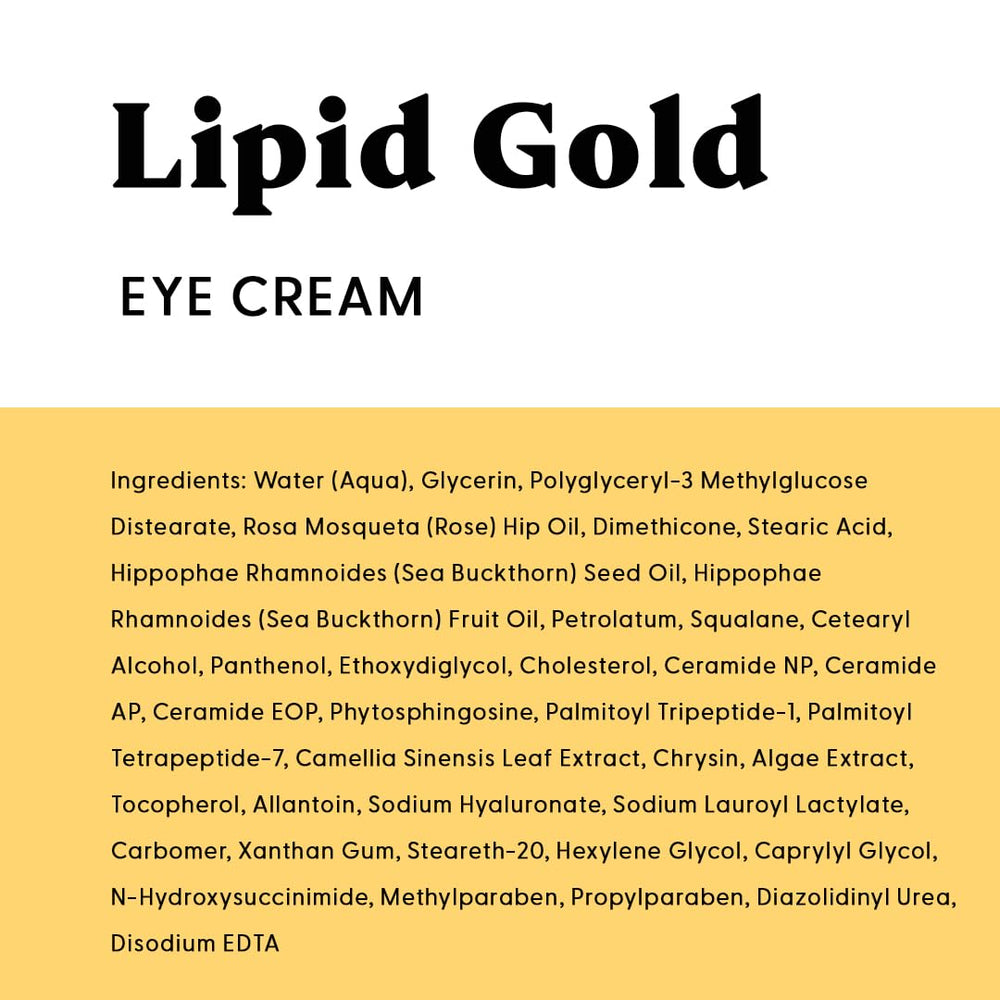 Stratia Lipid Gold Eye Cream application scene depicting gentle under-eye use.
