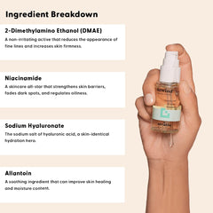 Stratia Rewind serum on fresh face suggests instant hydration and a dewy finish