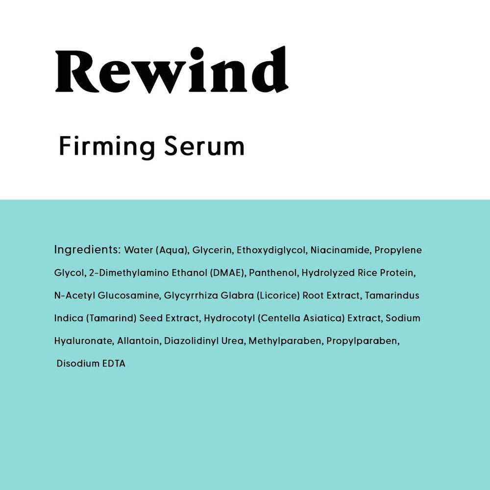 Stratia Rewind serum niacinamide close-up underscores even tone and subtle brightening
