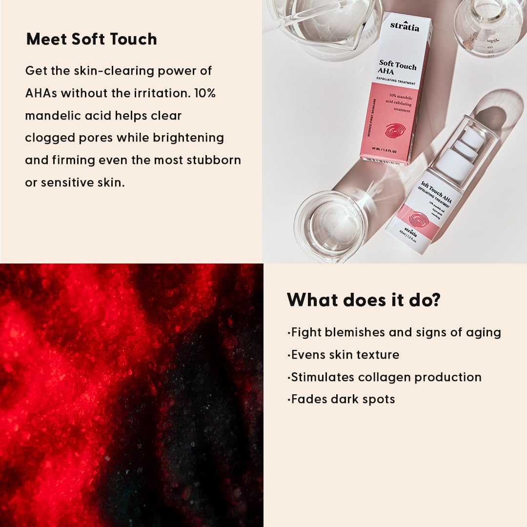Stratia Soft Touch Dark Spot Corrector serum-dispense shows even application for blemish-prone skin.