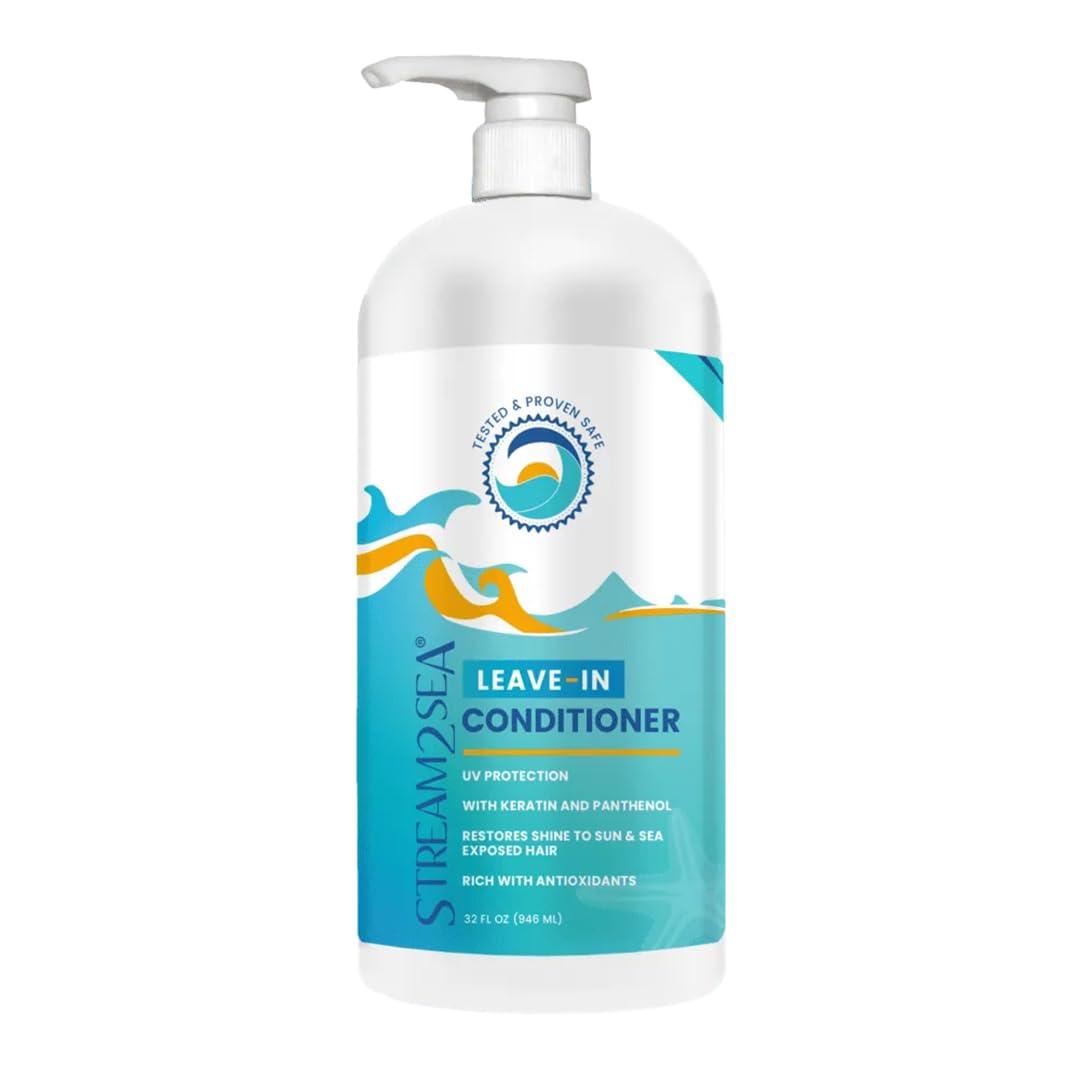 STREAM 2 SEA leave-in conditioner 32oz bottle detangles and adds natural shine.