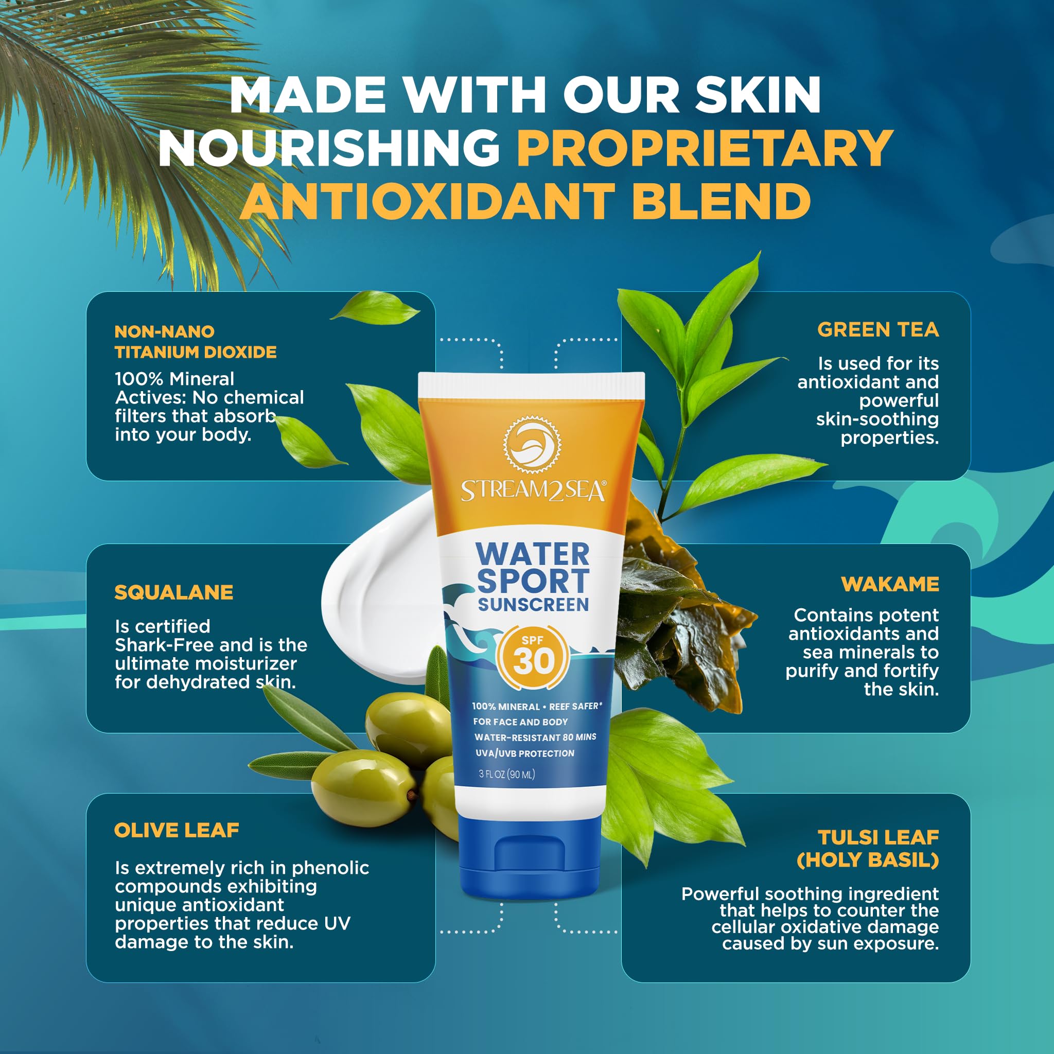 STREAM 2 SEA SPF30 sunscreen is USA-made packaging for quality.
