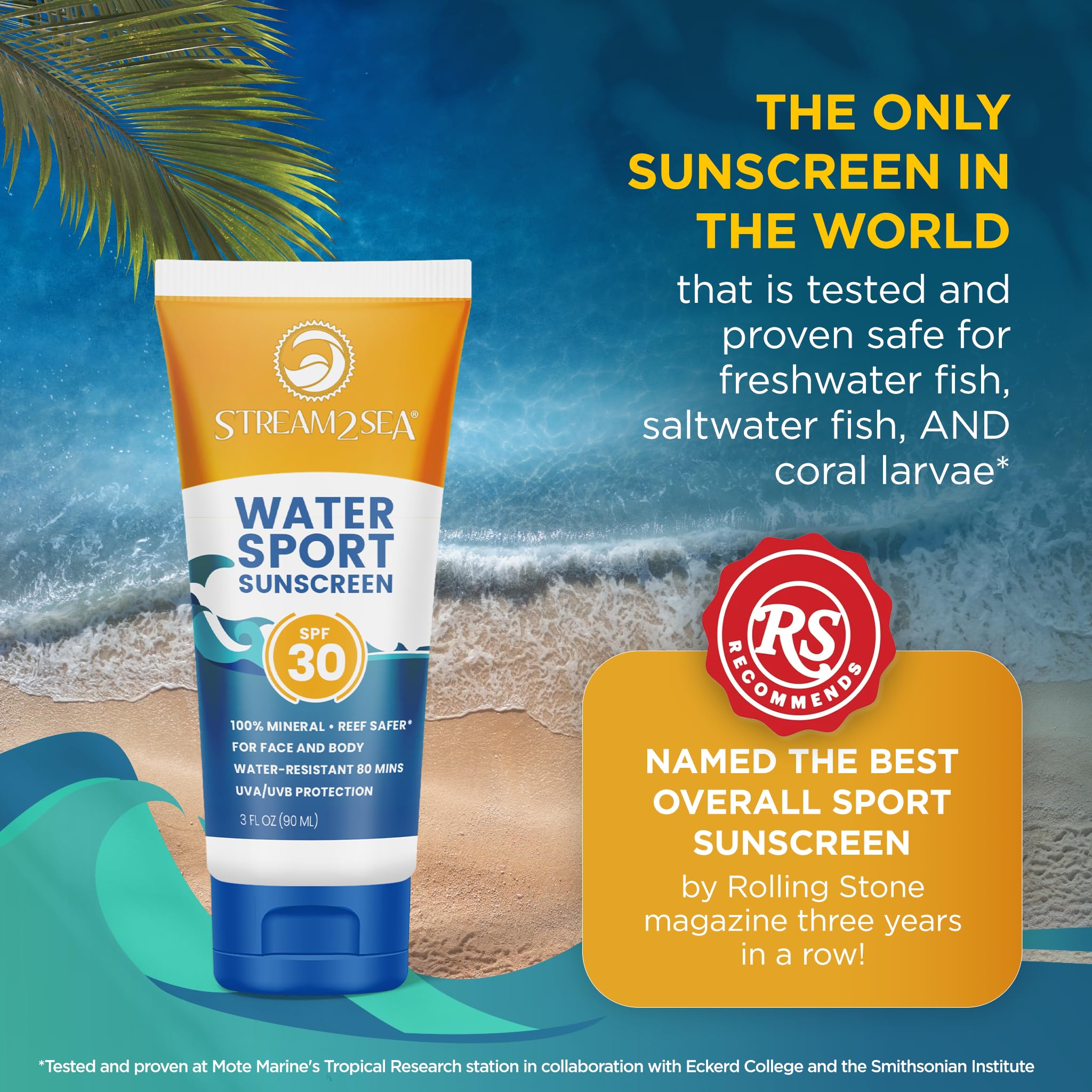 STREAM 2 SEA SPF30 sunscreen demonstrates up to 80-minute water resistance.