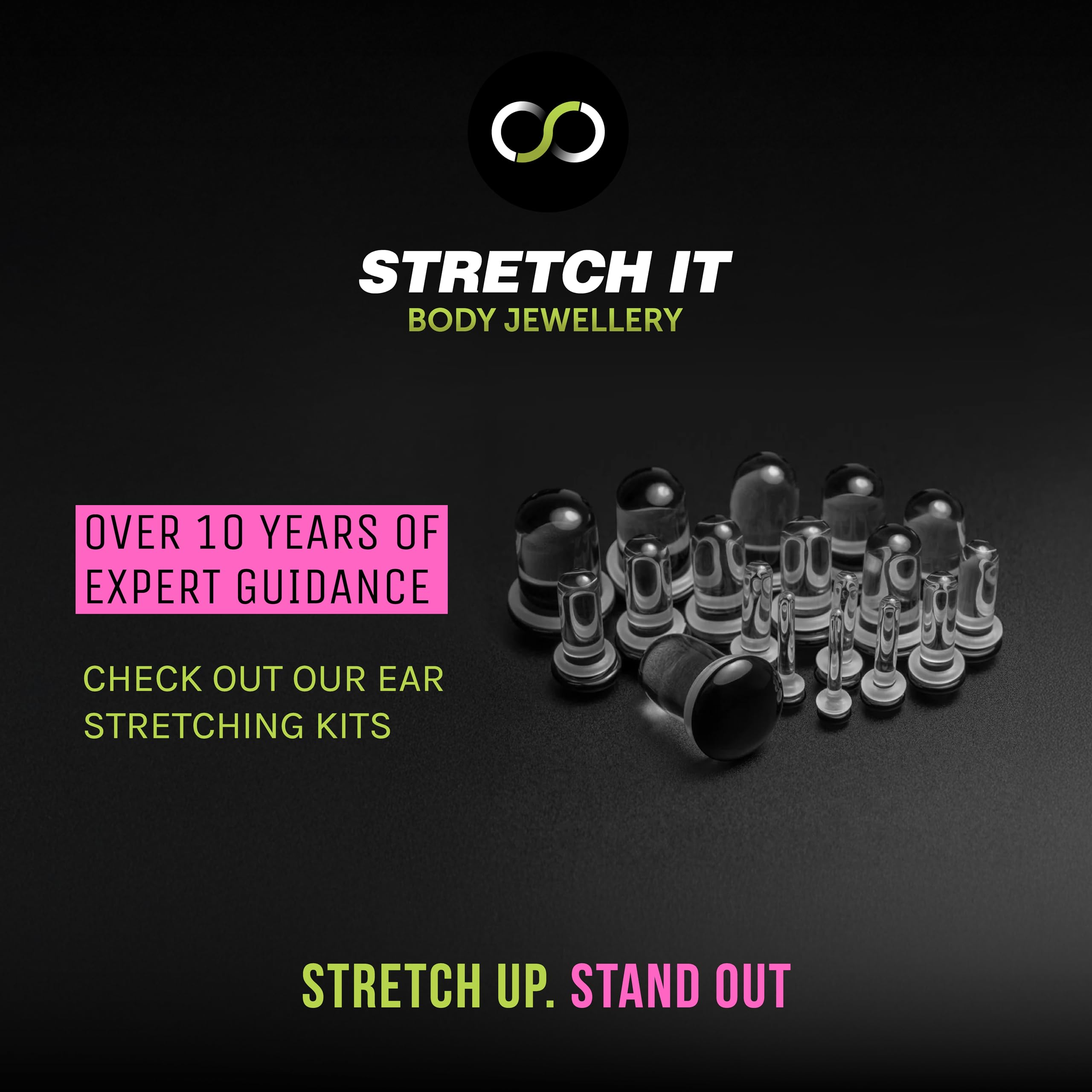 Stretch It trio-pack display featuring premium balm and jojoba oil for stretches.