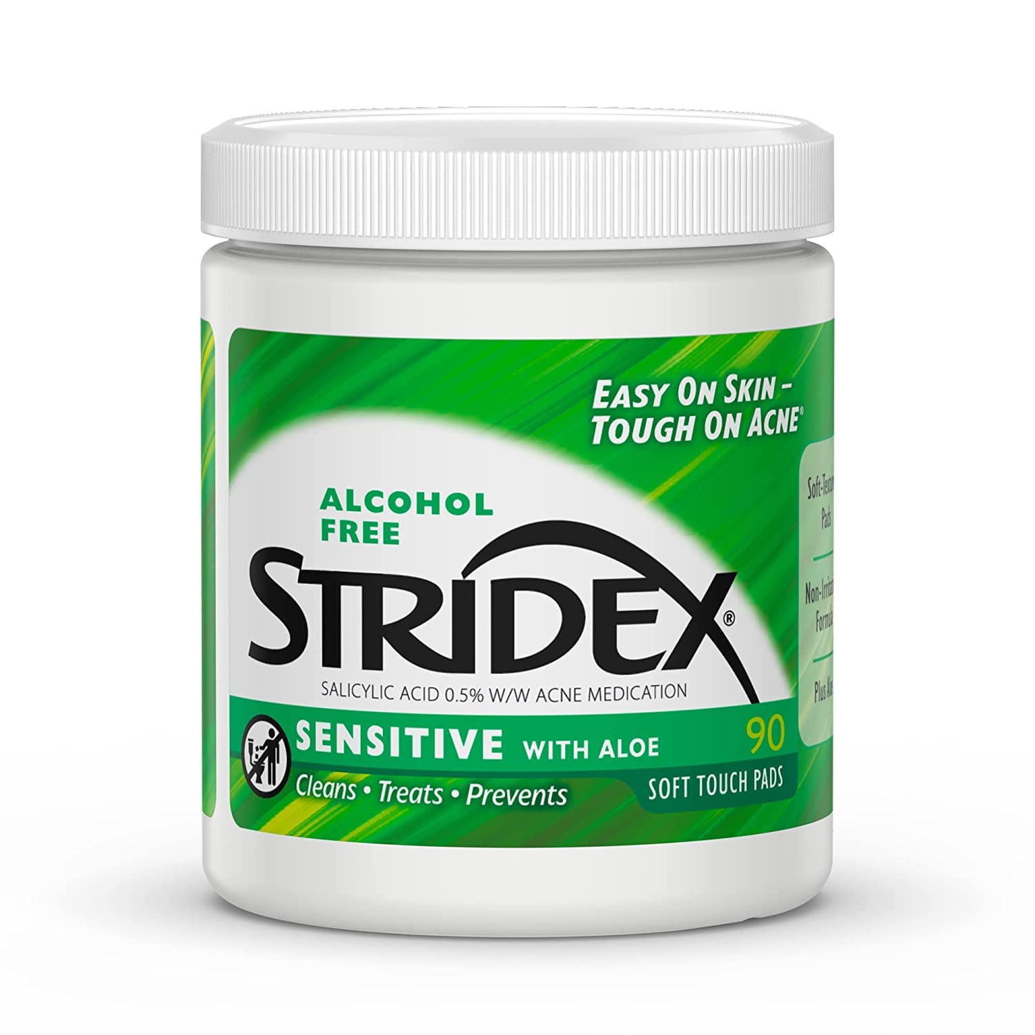 Stridex Sensitive Pads alcohol-free label highlighting sensitive-skin formula