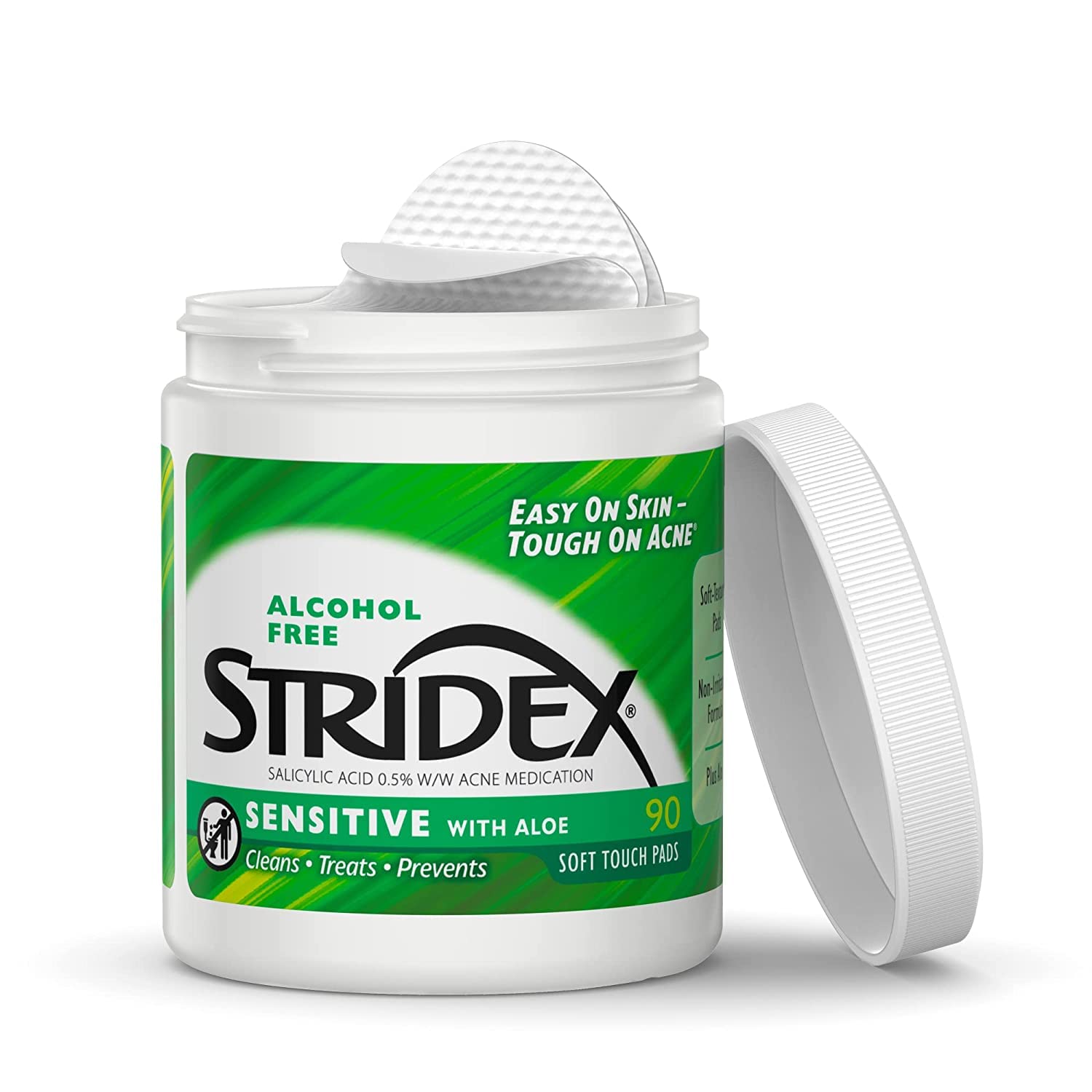 Stridex Sensitive Pads dissolve oil and impurities for clearer-looking skin