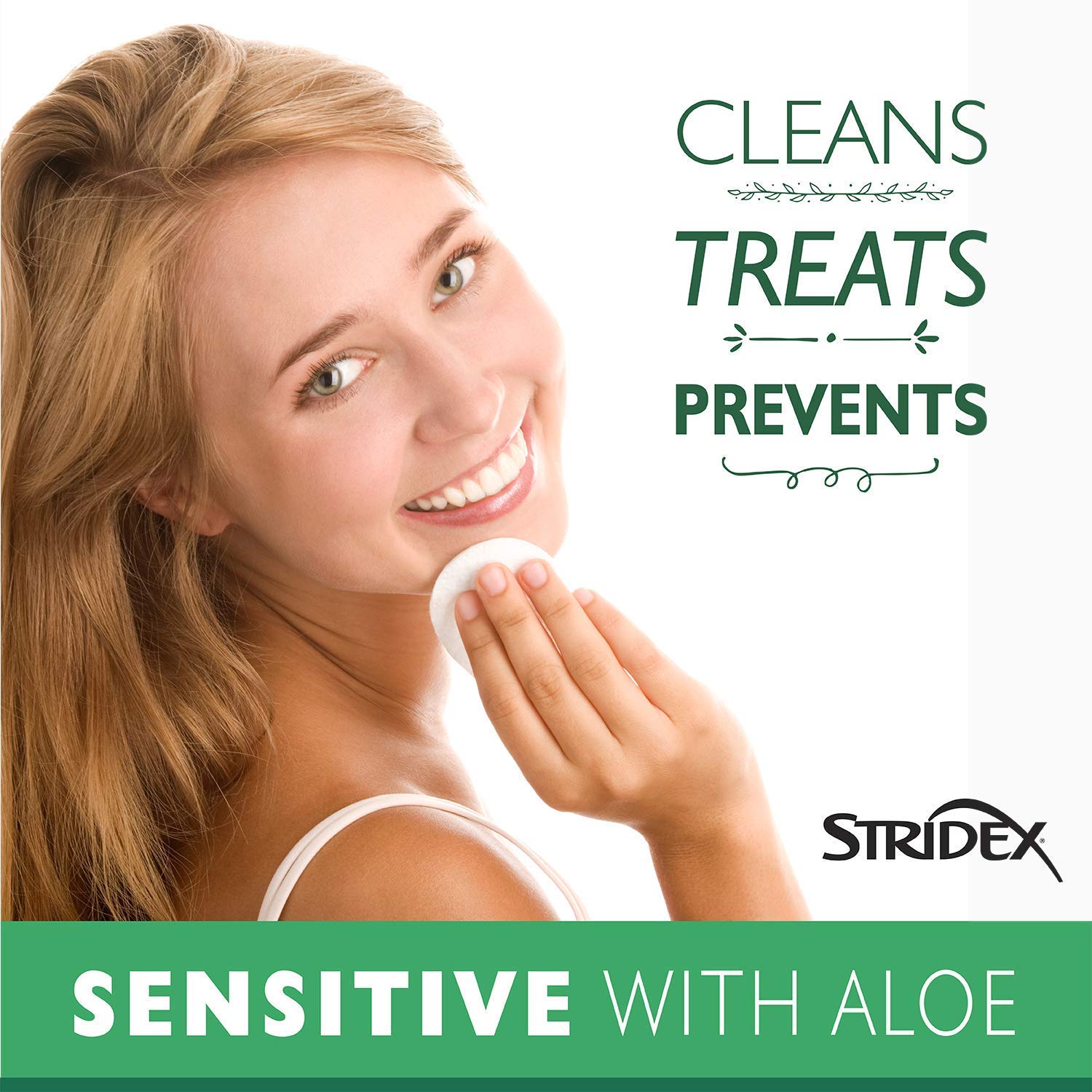 Stridex Sensitive Pads pack in hand illustrating convenient travel-friendly acne care