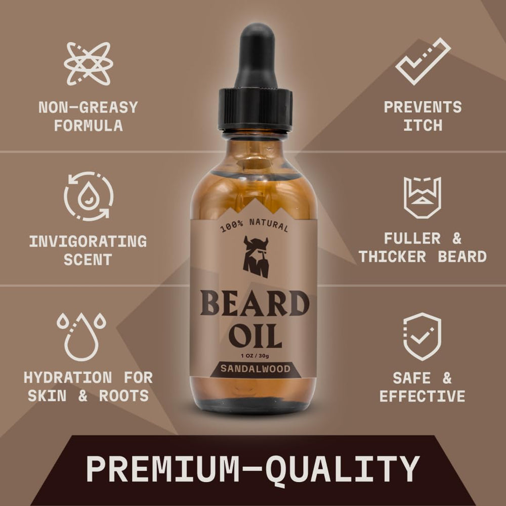 Striking Viking argan oil droplets highlight deep hydration for softer beard