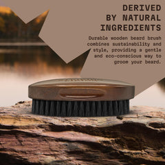 Striking Viking beard brush in travel size fits pockets for on-the-go detangling.