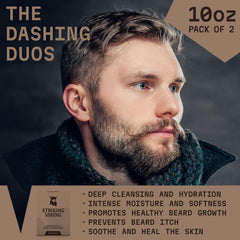 Striking Viking beard-conditioner bottle showing hydrating formula for softer beard