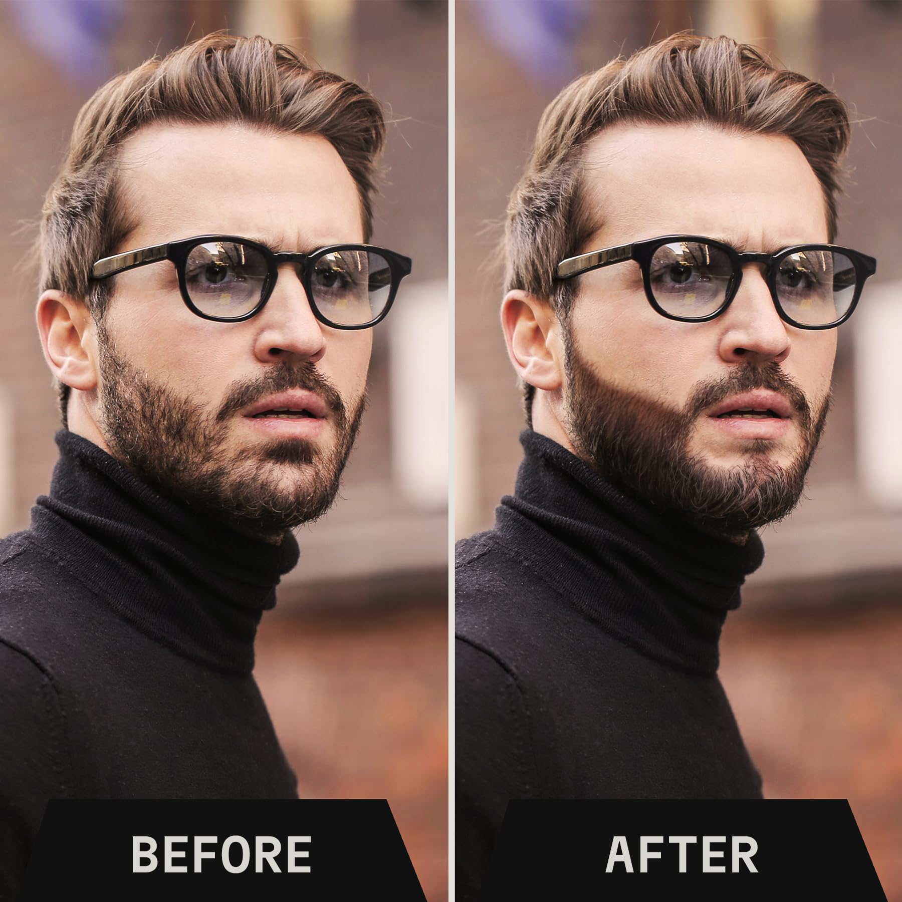 Striking Viking beard gap repair in action outlining and filling for fuller shape.