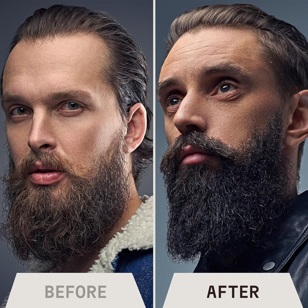 Striking Viking grooming scene with groomed beard highlights effortless routine.