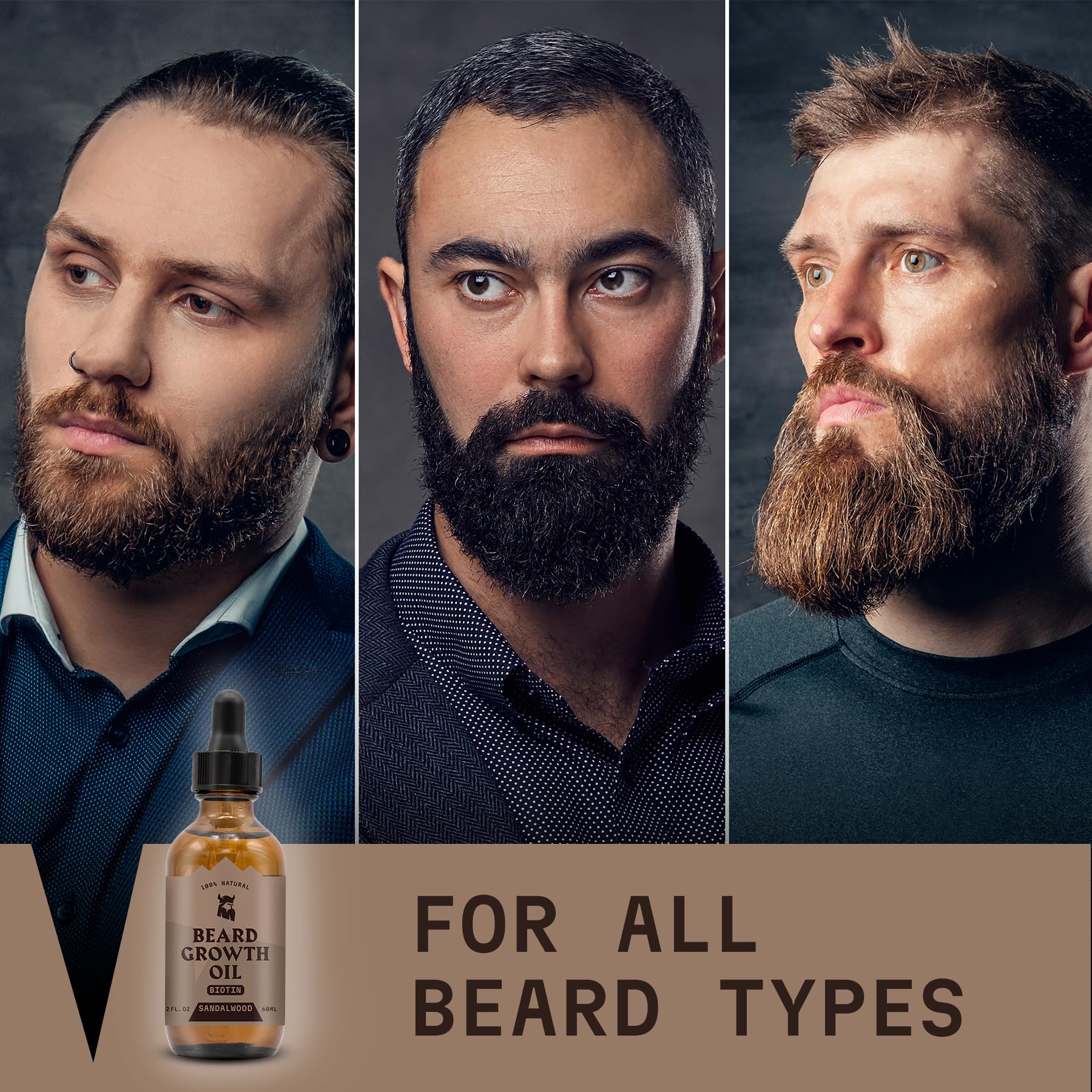 Striking Viking biotin-rich formula supports fuller-looking beard during daily care.