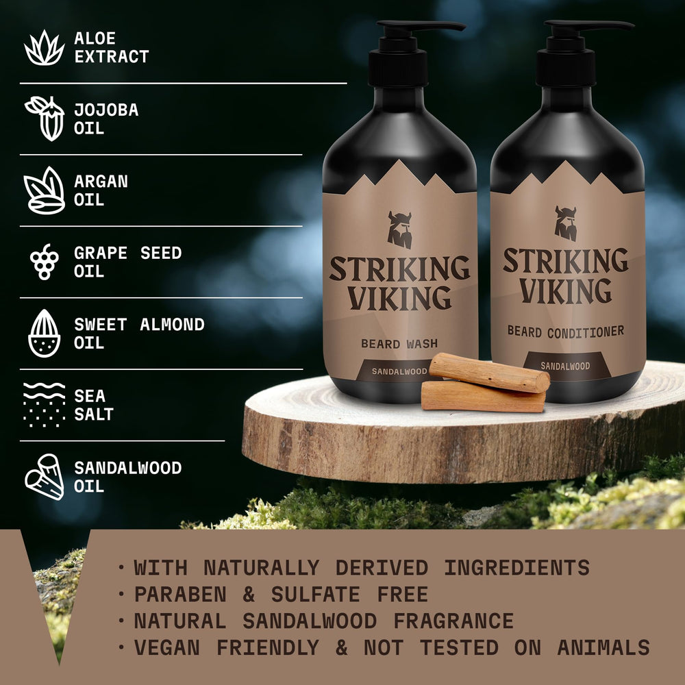 Striking Viking beard wash foam close-up demonstrating rich lather for deep cleaning