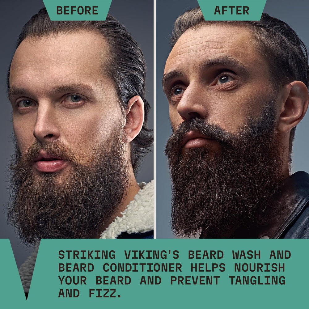Striking Viking conditioner smooth application; detangles and conditions for healthy beard