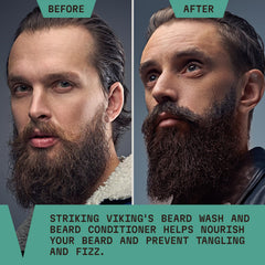 Striking Viking conditioner smooth application; detangles and conditions for healthy beard