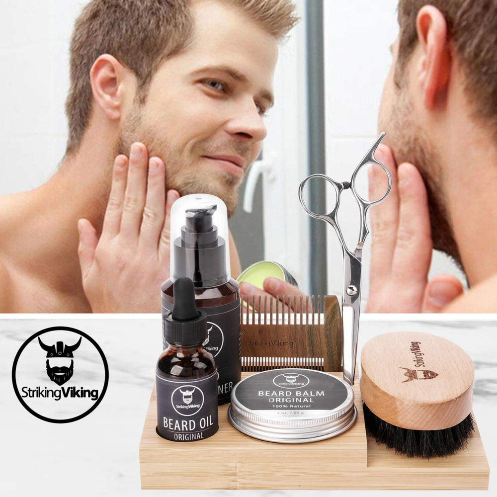 Striking Viking gift-ready organizer makes a thoughtful grooming upgrade for him.