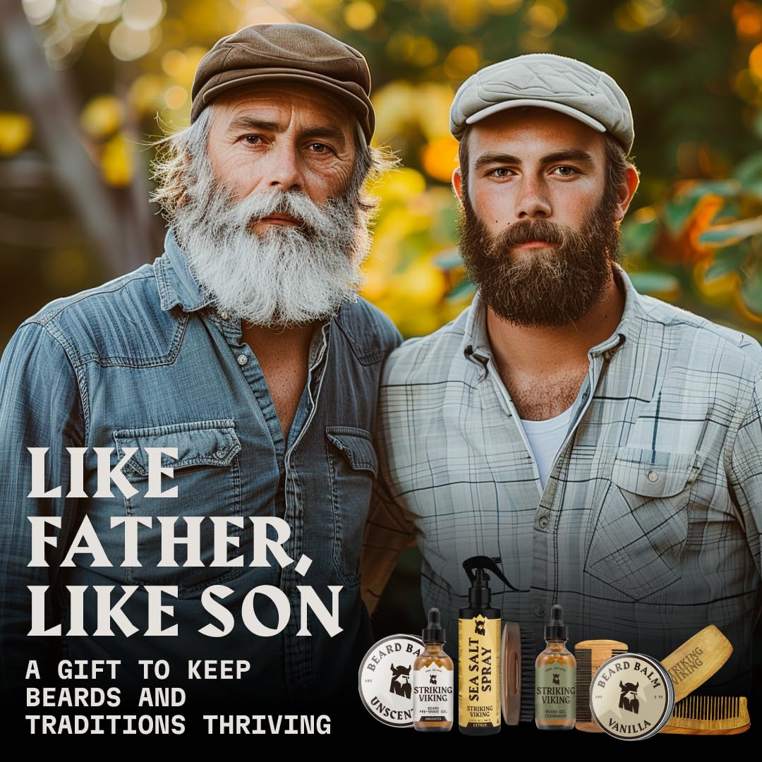 Striking Viking beard balm butter offers light hold for neat, frizz-free styling.