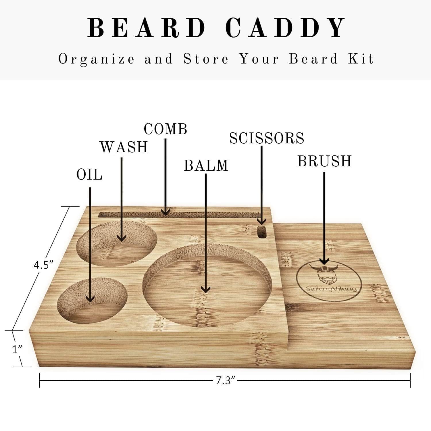 Striking Viking mustache comb for crisp, well-shaped upper lip.