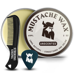 Striking Viking mustache wax kit 2oz with strong hold for defined styling