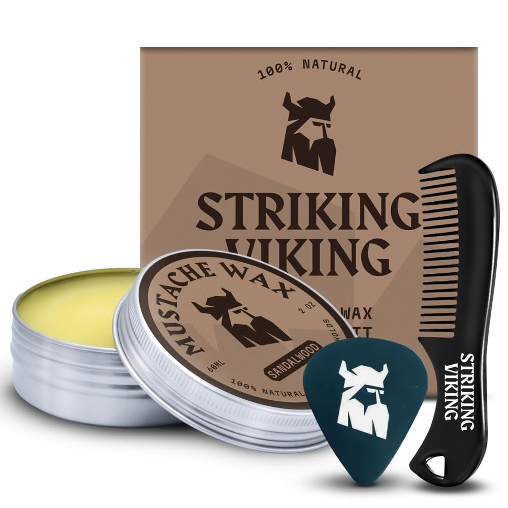 Striking Viking non-greasy formula promises clean beard care with lasting hold.
