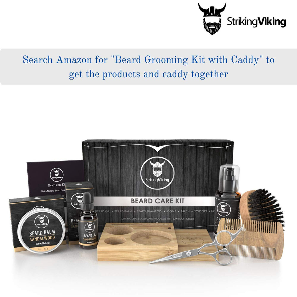 Striking Viking portable grooming companion moves easily for on-the-go beard care.