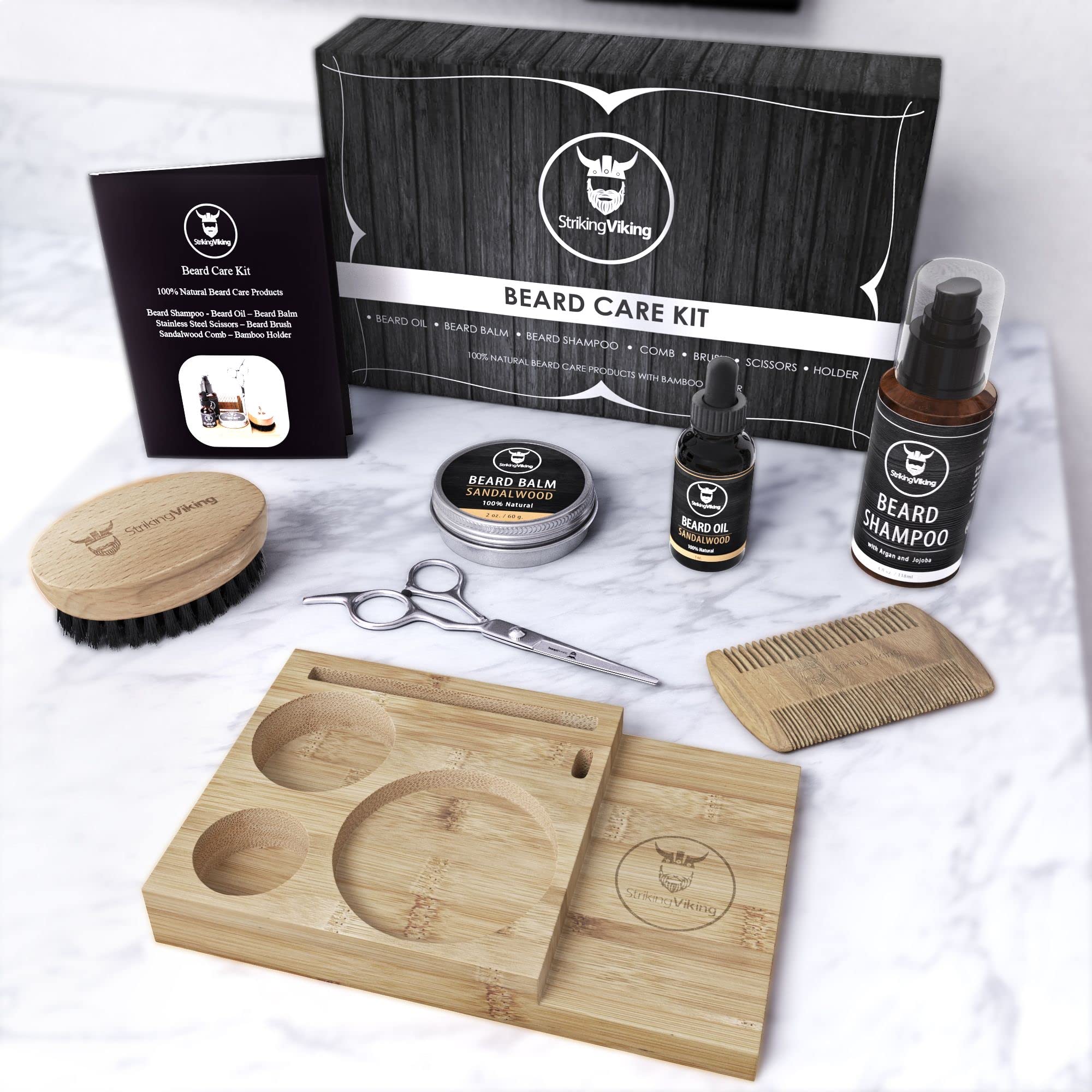 Striking Viking sandalwood beard oil for soothing daily beard care.