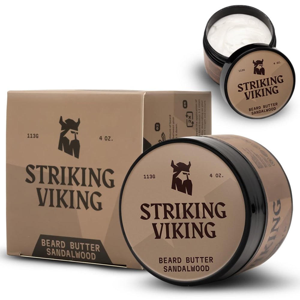 Striking Viking beard softener delivers light hold for neat shapes.