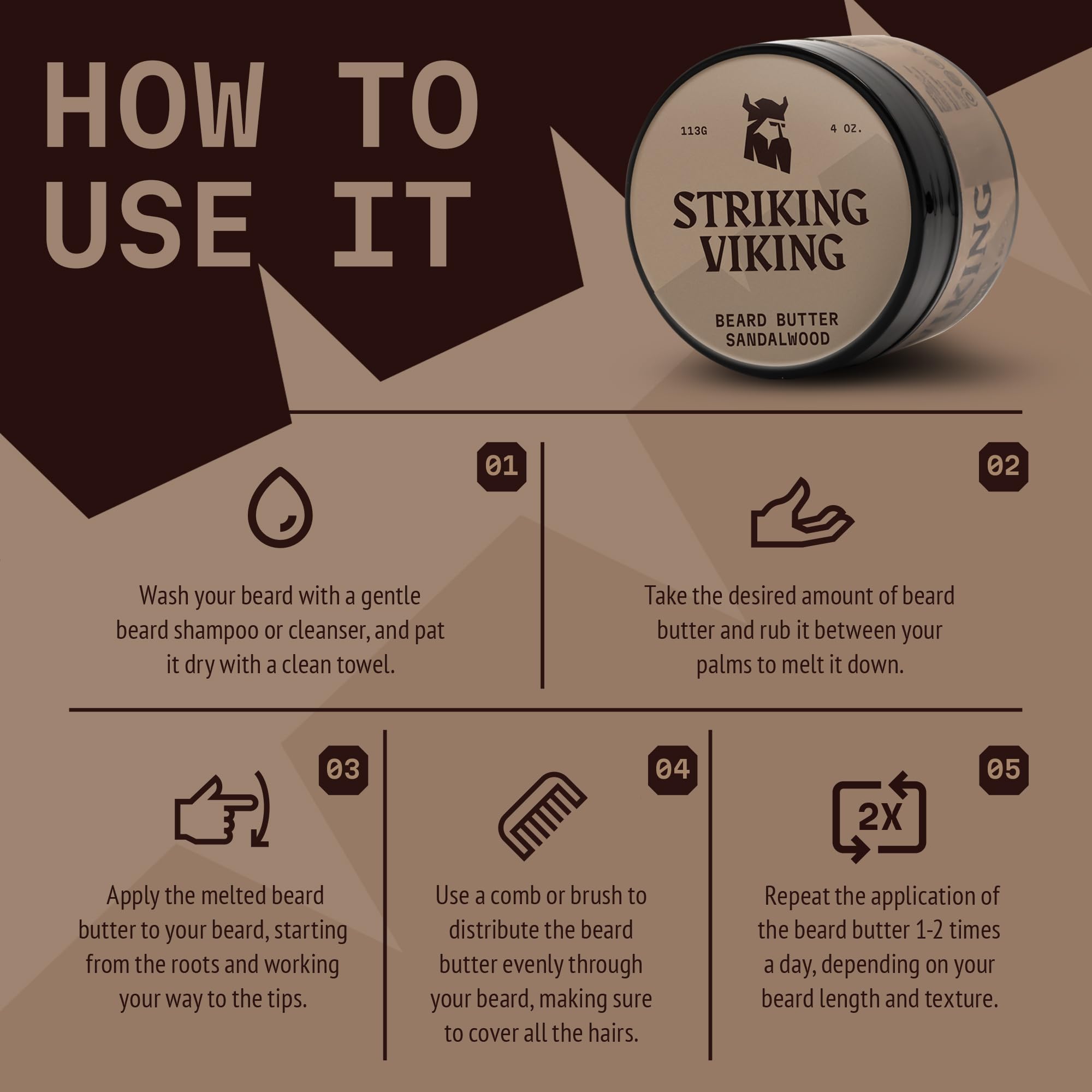 Striking Viking sandalwood beard softener routine setup supports streamlined grooming.