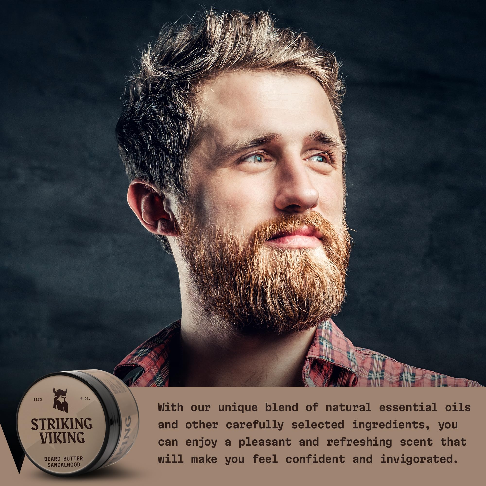 Striking Viking sandalwood scent provides refreshing aroma for all-day beard confidence.